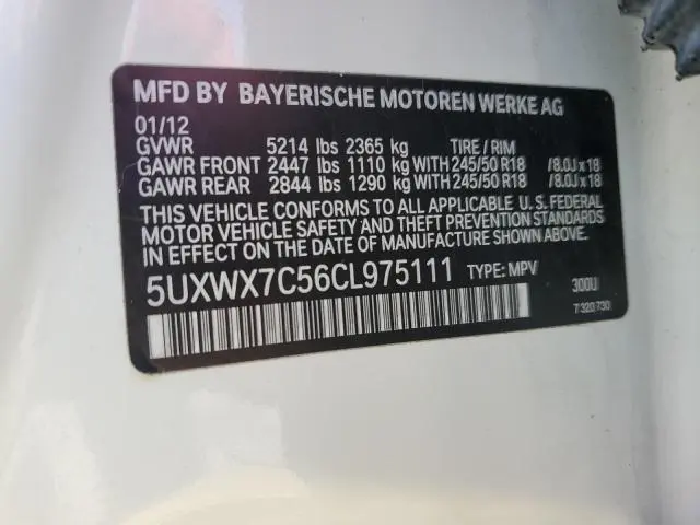 2012 BMW X3 XDRIVE35I  