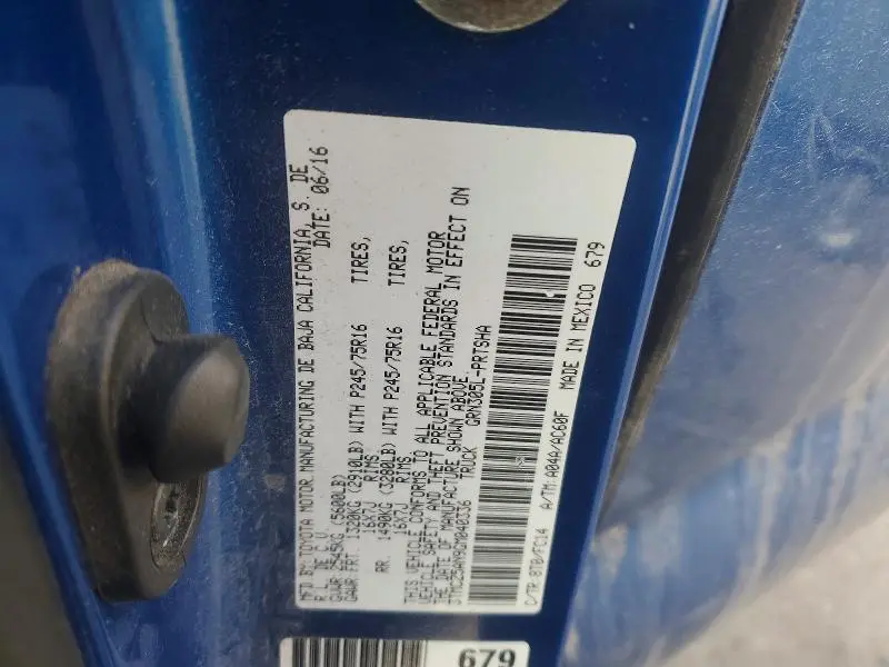 2016 TOYOTA TACOMA DOUBLE CAB  