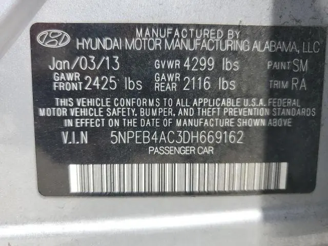 2013 HYUNDAI SONATA GLS  