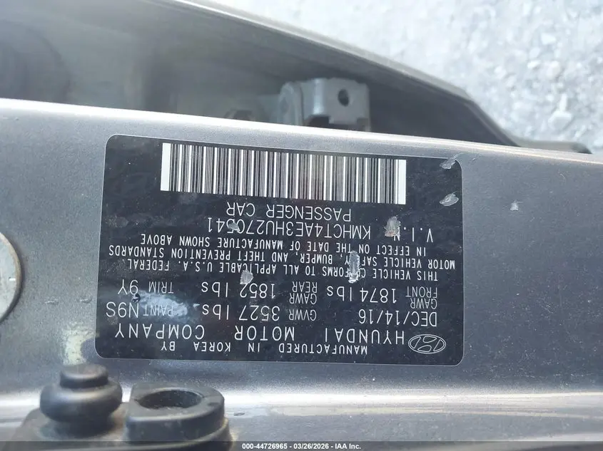 2017 HYUNDAI ACCENT SE
