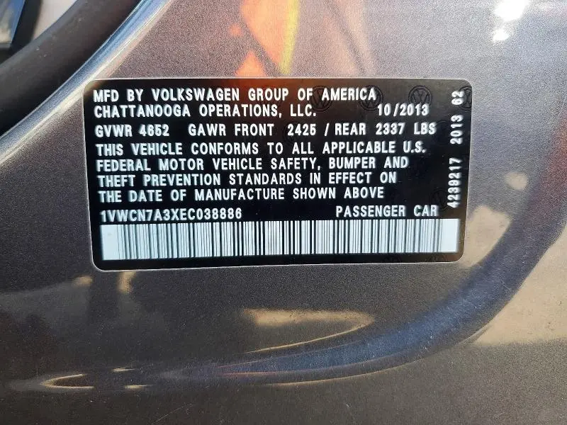 2014 VOLKSWAGEN PASSAT SEL  