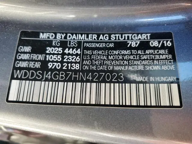 2017 MERCEDES-BENZ CLA 250 4MATIC  