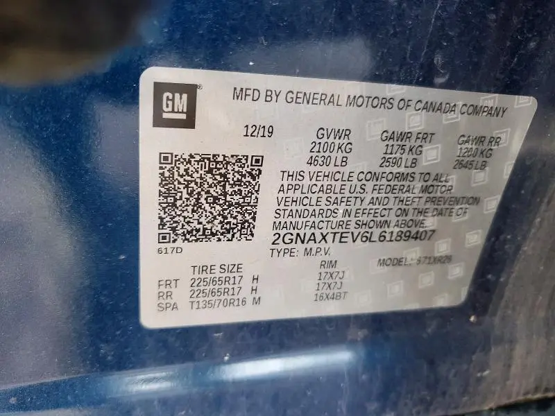 2020 CHEVROLET EQUINOX LT  