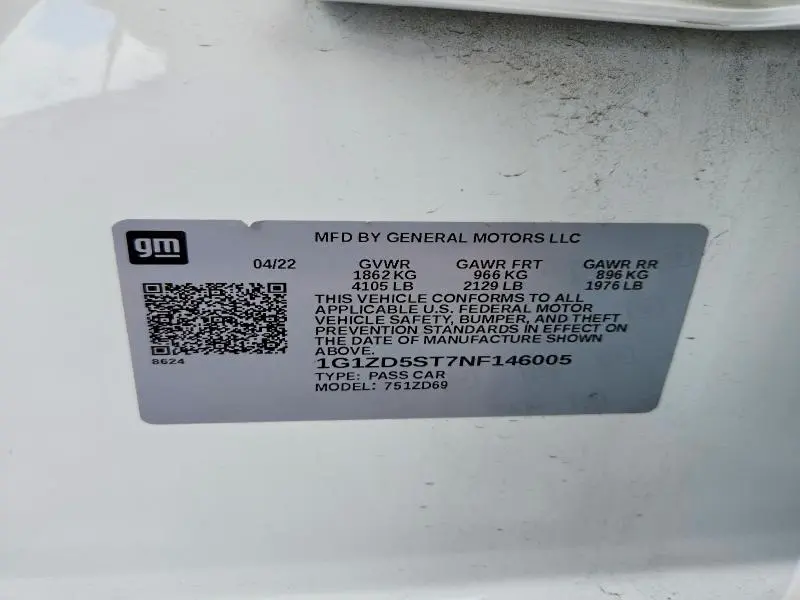 2022 CHEVROLET MALIBU LT  