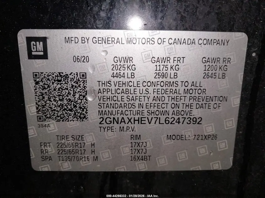 2020 CHEVROLET EQUINOX FWD LS