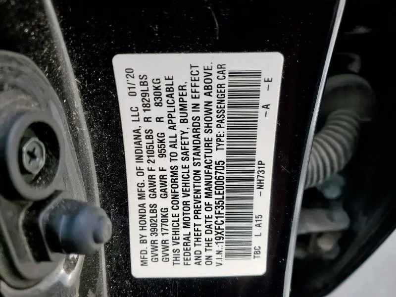 2020 HONDA CIVIC EX
