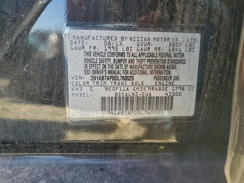 2013 NISSAN SENTRA S  