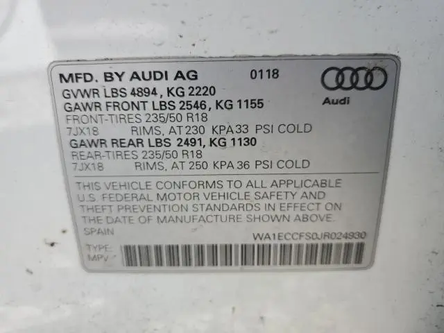 2018 AUDI Q3 PREMIUM  