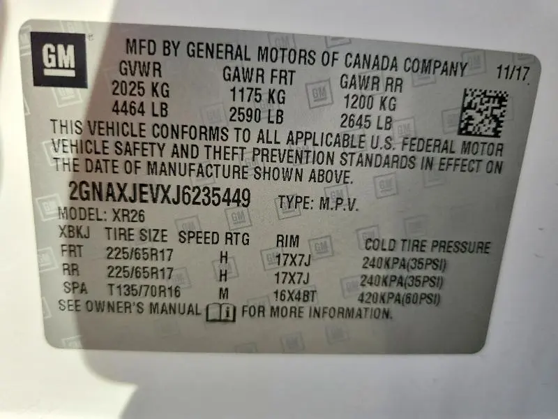 2018 CHEVROLET EQUINOX LT  