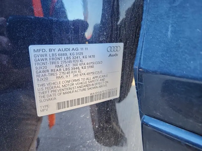 2012 AUDI Q7 PRESTIGE  