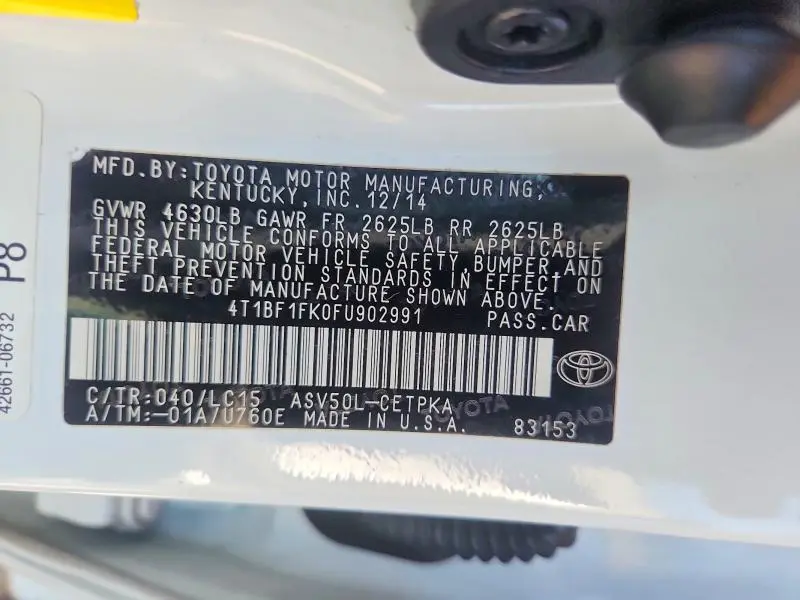 2015 TOYOTA CAMRY XSE  