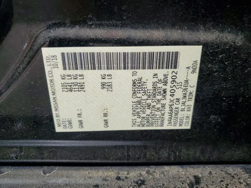 2018 NISSAN MAXIMA 3.5 SV  