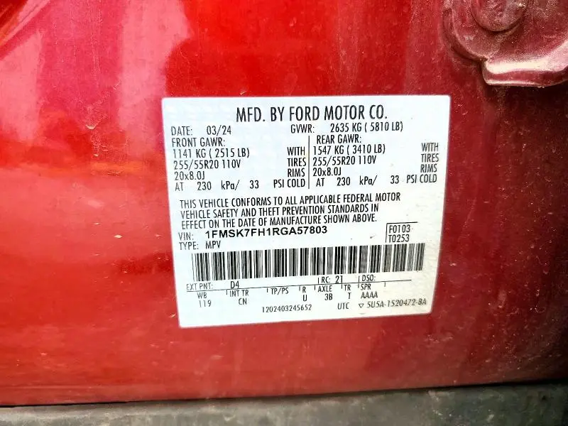 2024 FORD EXPLORER LIMITED  