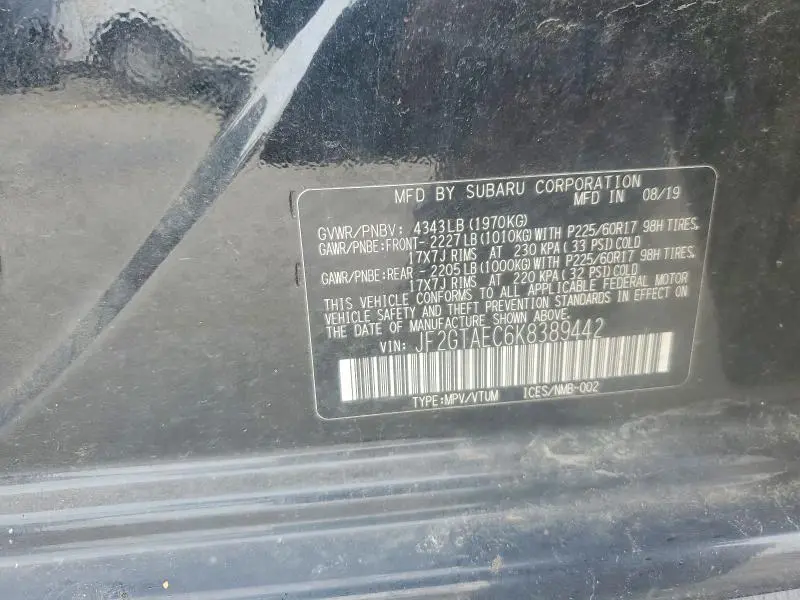 2019 SUBARU CROSSTREK PREMIUM  