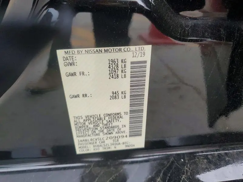 2020 NISSAN ALTIMA SR  