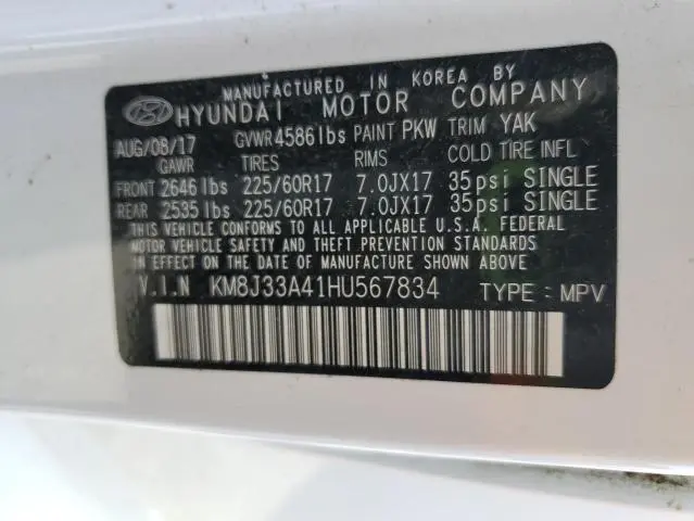 2017 HYUNDAI TUCSON LIMITED  