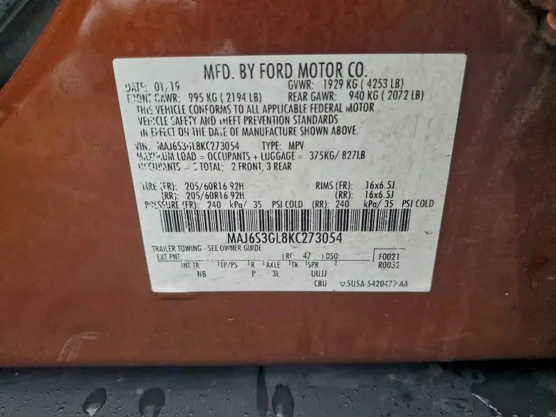 2019 FORD ECOSPORT SE  