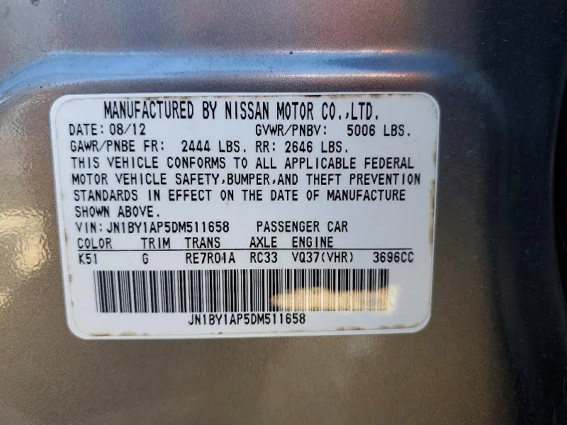 2013 INFINITI M37 BASE  