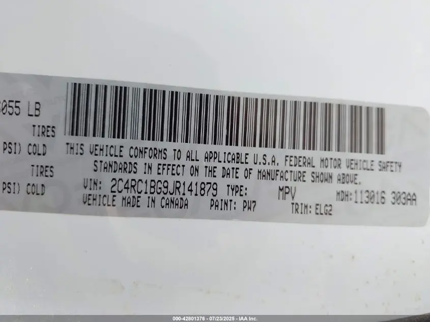 2018 CHRYSLER PACIFICA TOURING L