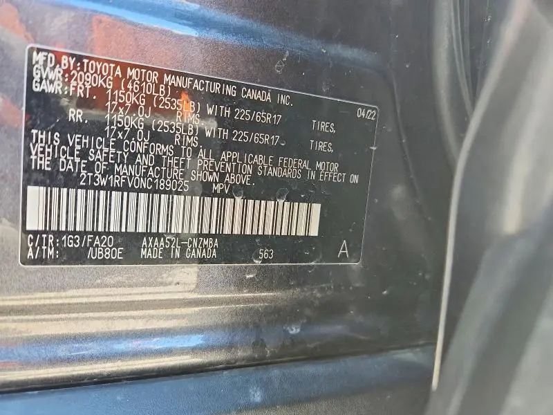 2022 TOYOTA RAV4 XLE  