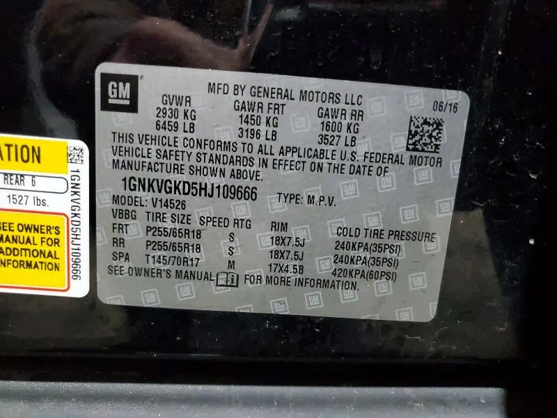 2017 CHEVROLET TRAVERSE LT  