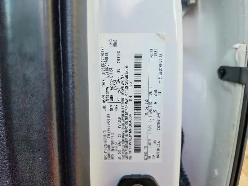 2021 FORD F150 SUPERCREW  