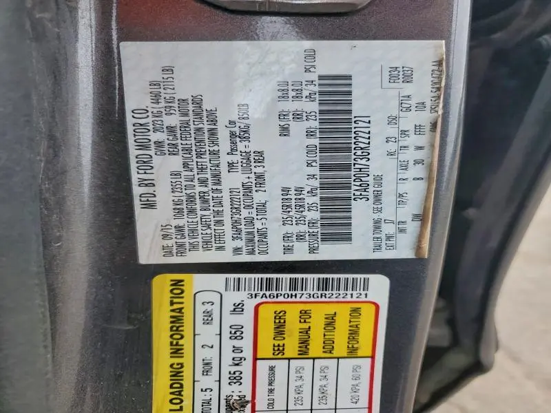 2016 FORD FUSION SE  