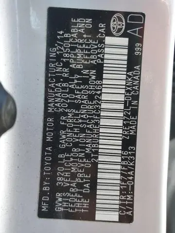 2015 TOYOTA COROLLA L  