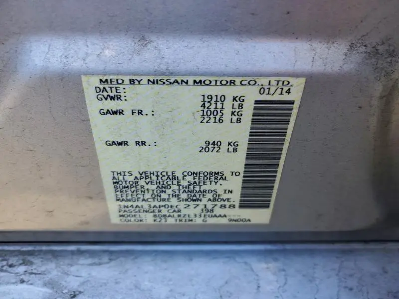 2014 NISSAN ALTIMA 2.5  