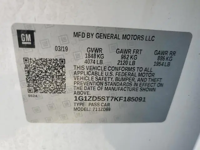 2019 CHEVROLET MALIBU LT  