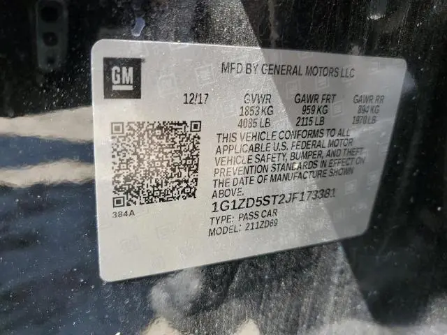2018 CHEVROLET MALIBU LT  