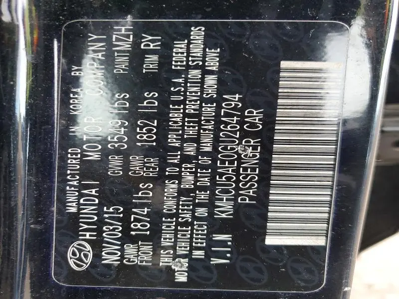 2016 HYUNDAI ACCENT SPORT  