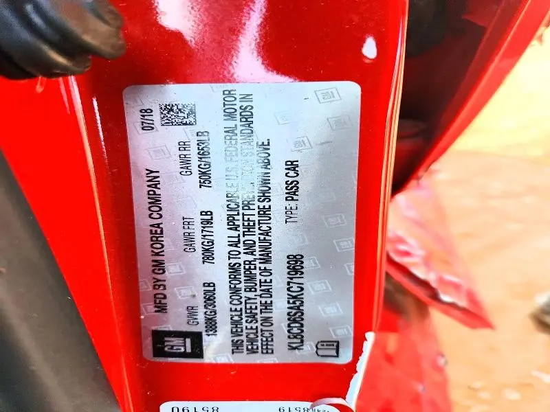 2019 CHEVROLET SPARK 1LT  