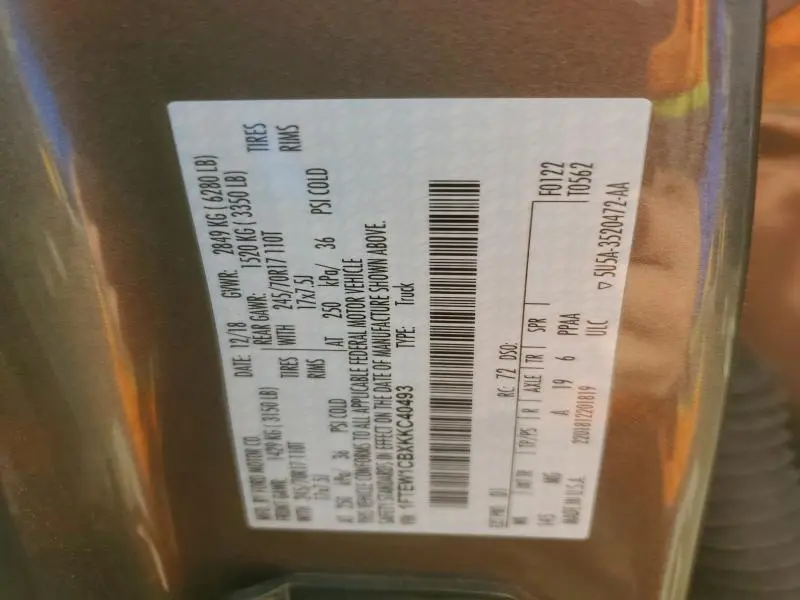 2019 FORD F150 SUPERCREW  