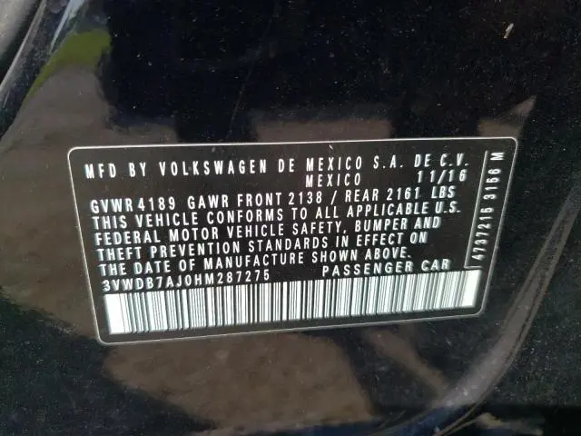 2017 VOLKSWAGEN JETTA SE  