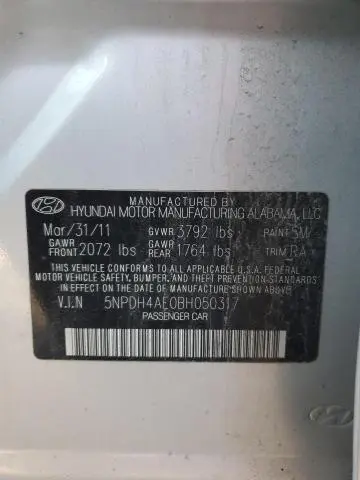 2011 HYUNDAI ELANTRA GLS  