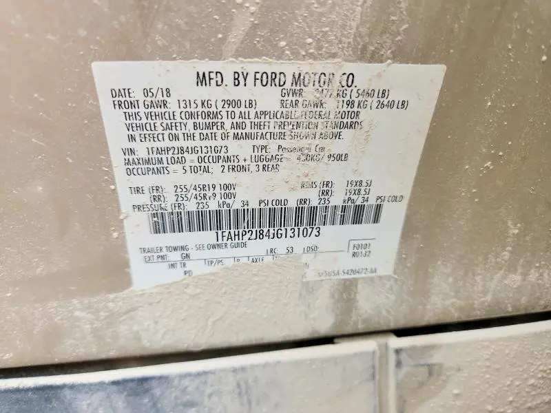 2018 FORD TAURUS LIMITED  