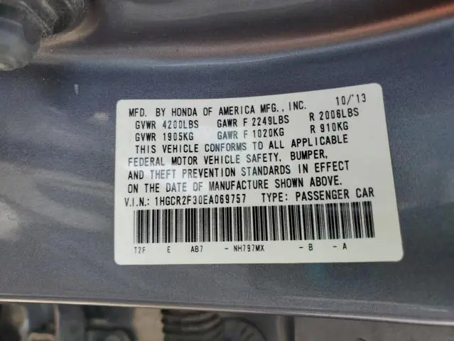 2014 HONDA ACCORD LX  