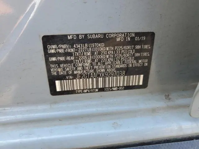 2019 SUBARU CROSSTREK   