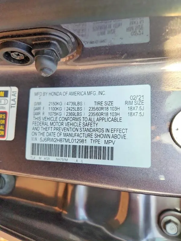 2021 HONDA CR-V EXL  