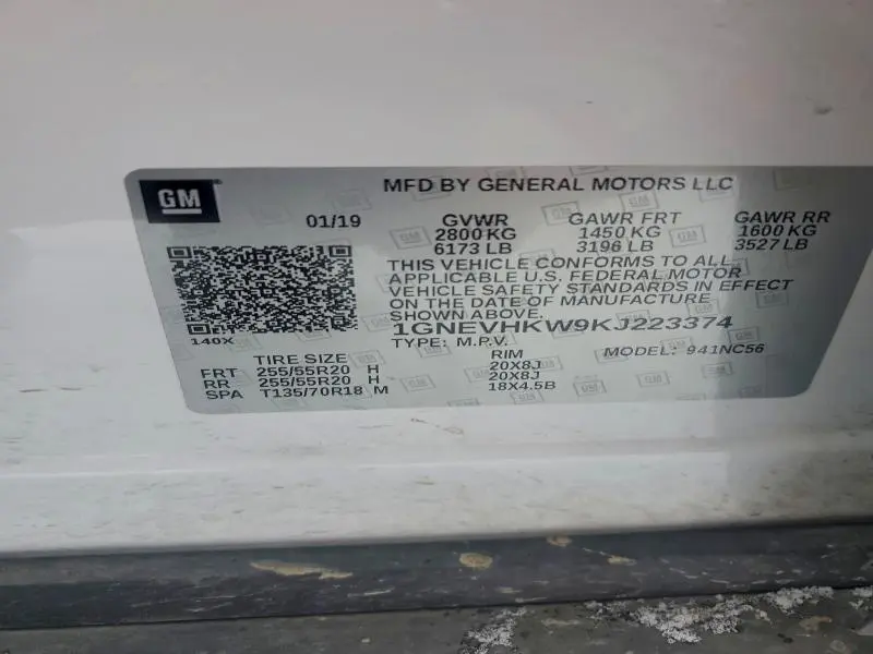 2019 CHEVROLET TRAVERSE LT  