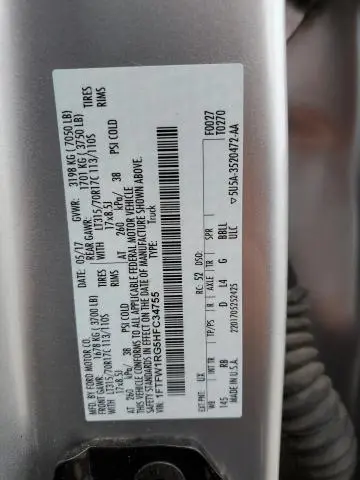 2017 FORD F150 RAPTOR  