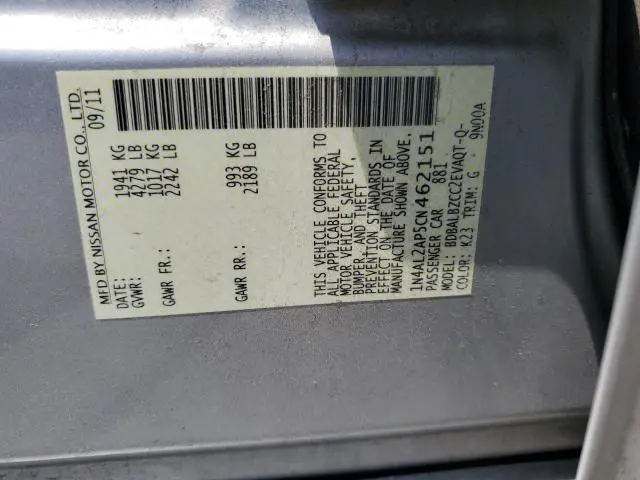 2012 NISSAN ALTIMA BASE  