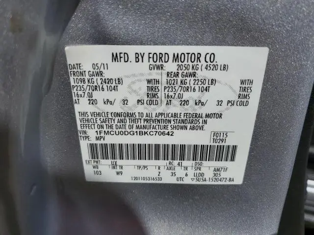 2011 FORD ESCAPE XLT  