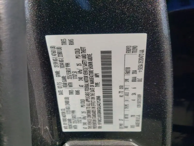 2016 FORD ESCAPE SE  