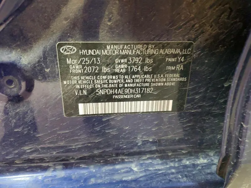 2013 HYUNDAI ELANTRA LIMITED  
