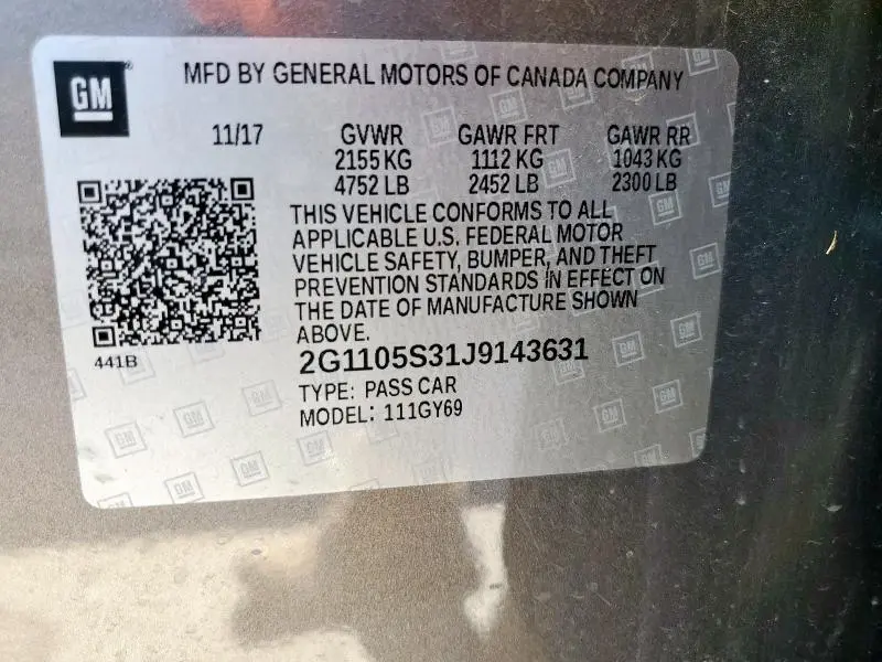 2018 CHEVROLET IMPALA LT  