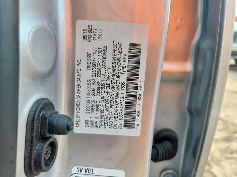 2016 HONDA CR-V EXL  