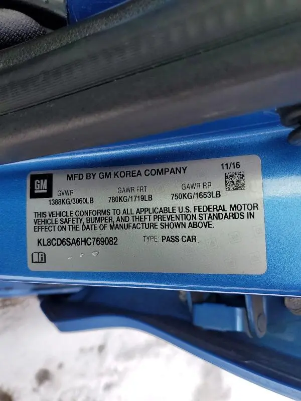 2017 CHEVROLET SPARK 1LT  