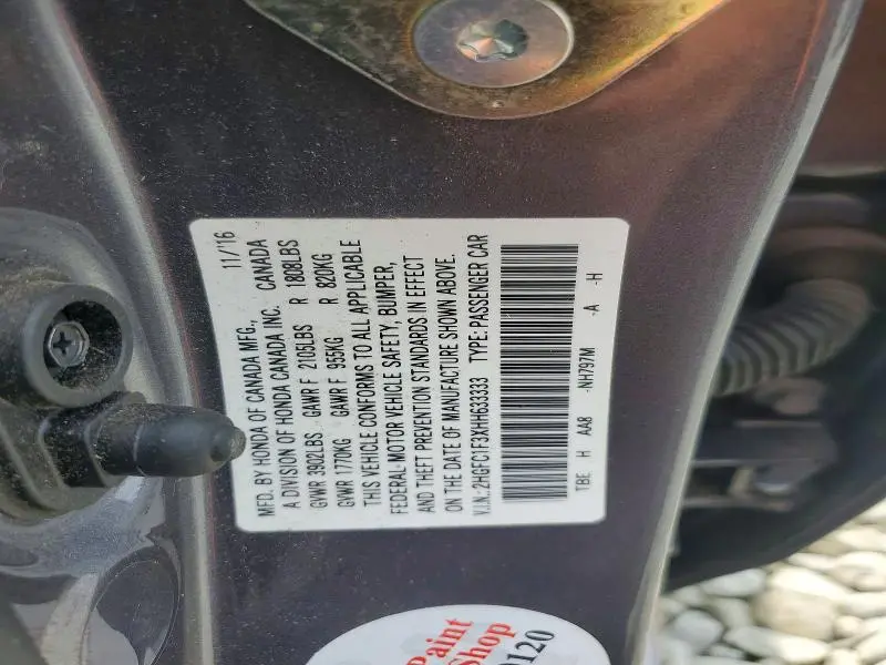 2017 HONDA CIVIC EX  